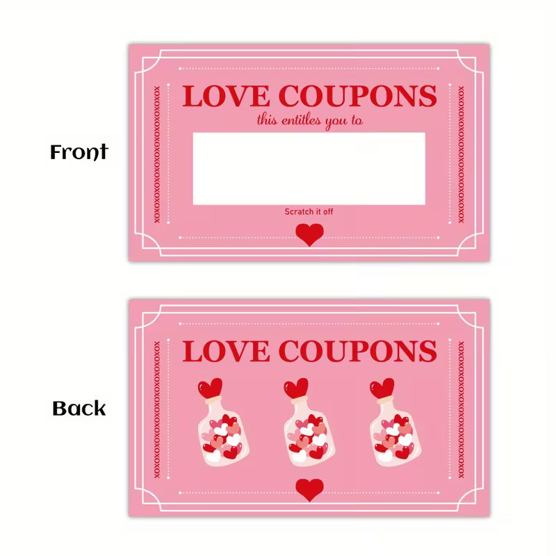 Pink Love Coupon Scratch Cards